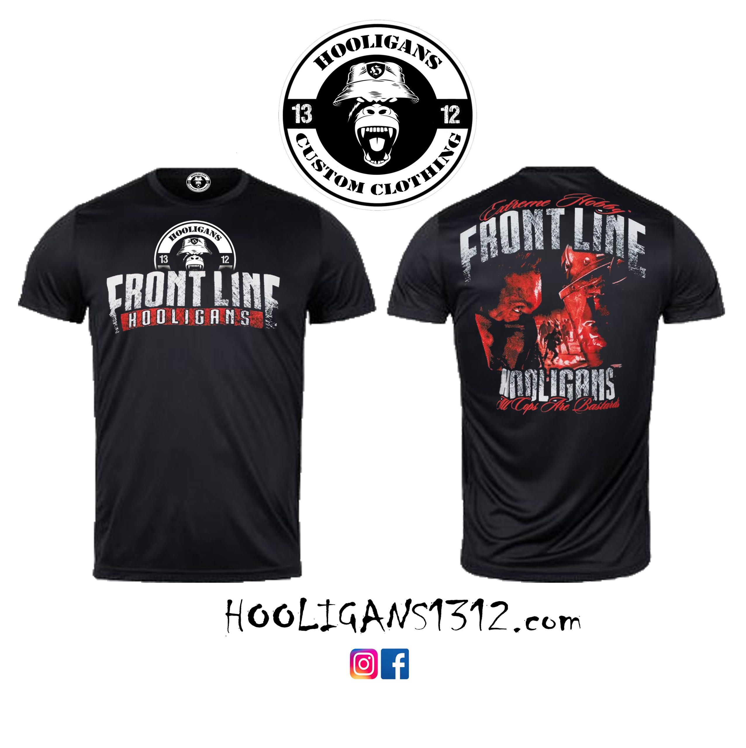4 T-Shirt Front Line Hooligans – Bild 1