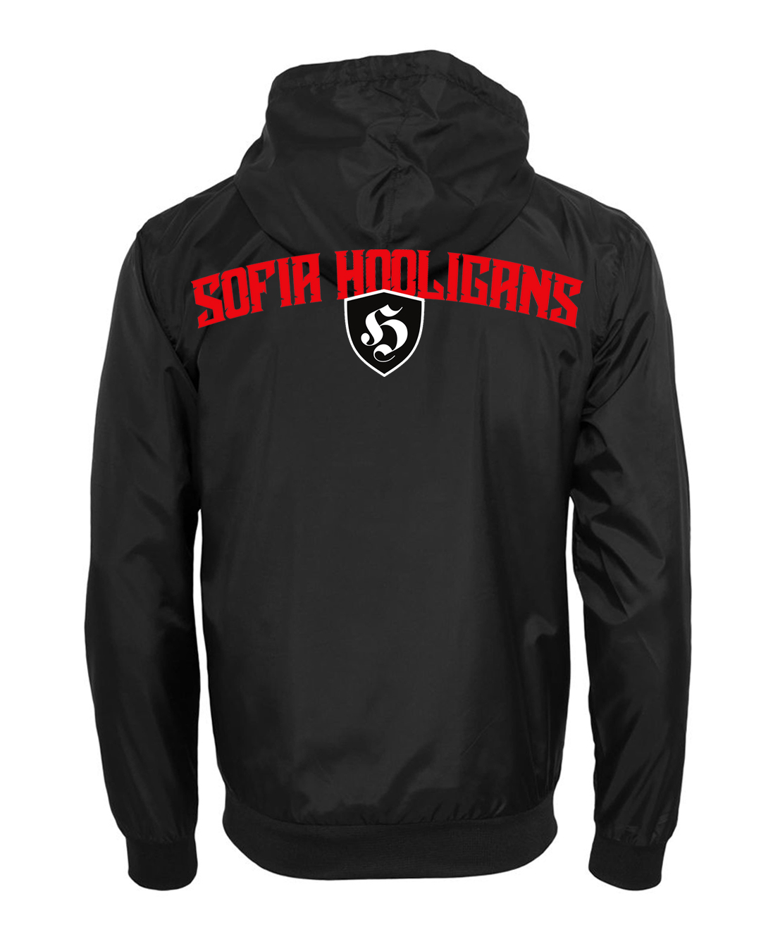 1231312313 Black Windbreaker with Built-in Mask (Half-Zip) - Image 2